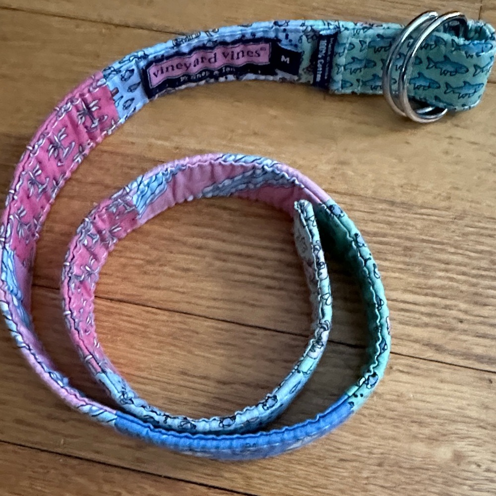 Vineyard Vines Pink and Green Fabric Belt baby boys size M